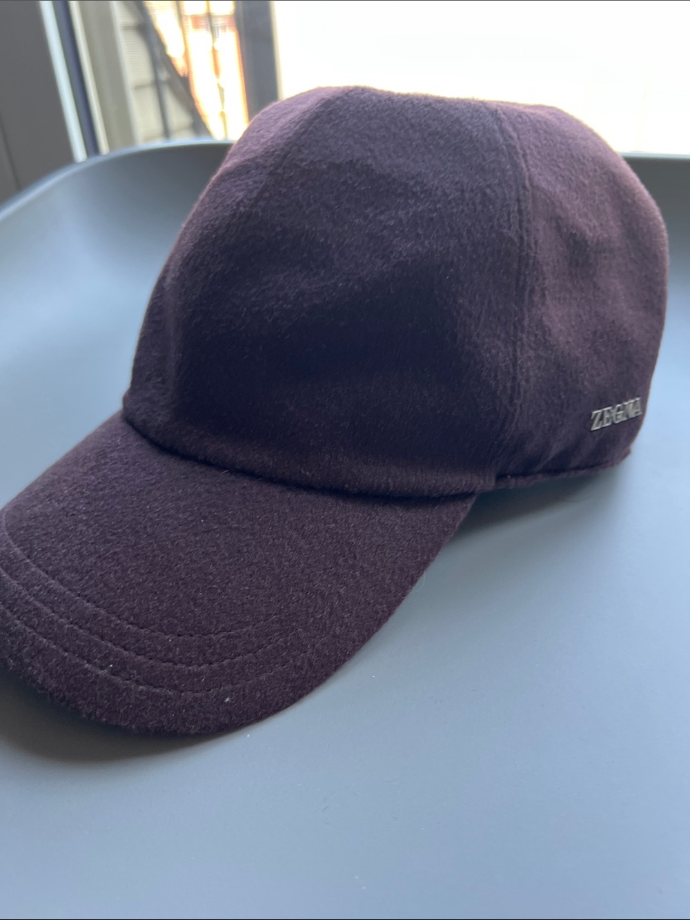 ZEGNA Dark brown cashmere Baseball Cap
